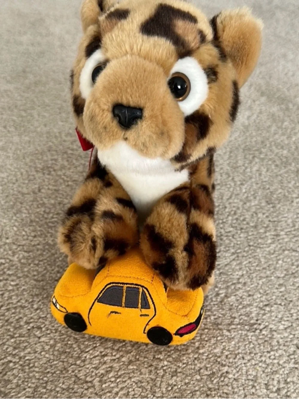 CARTIER Rare Leopard Plush with Red Bow and Yellow Cab Taxi
